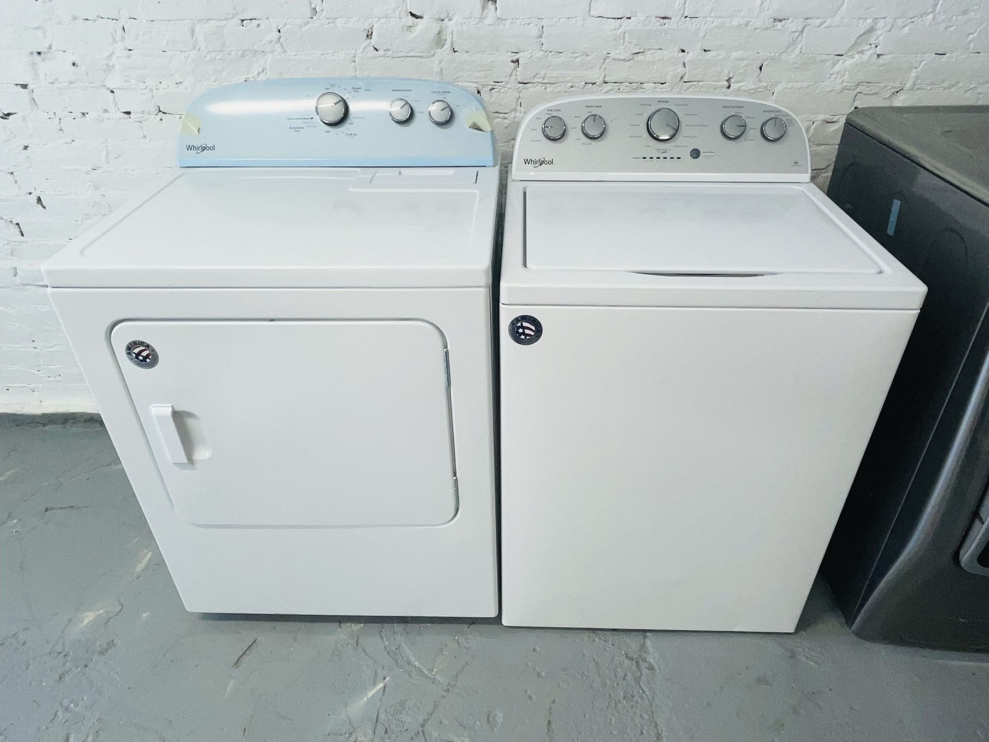 Used Whirlpool washer and dryer, a 90-day warranty receipt