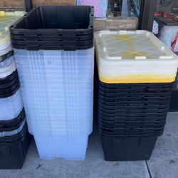 Storage Totes 27 gallons 10$ Each
