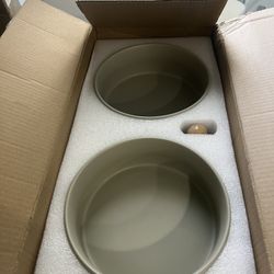 Large Dog Bowls On Tray