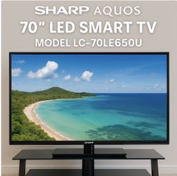Sharp AQUOS 70” Smart LED TV + Heavy-Duty Stand – Great Condition!