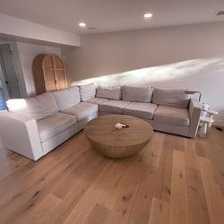 Lovesac Sactional with Down fill - Custom Dove Color (Recycled Faux Linen) – 6 Seats