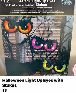 Halloween Light Up Eyes with Stakes
