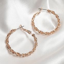 Gold Twisted Hoop Earrings