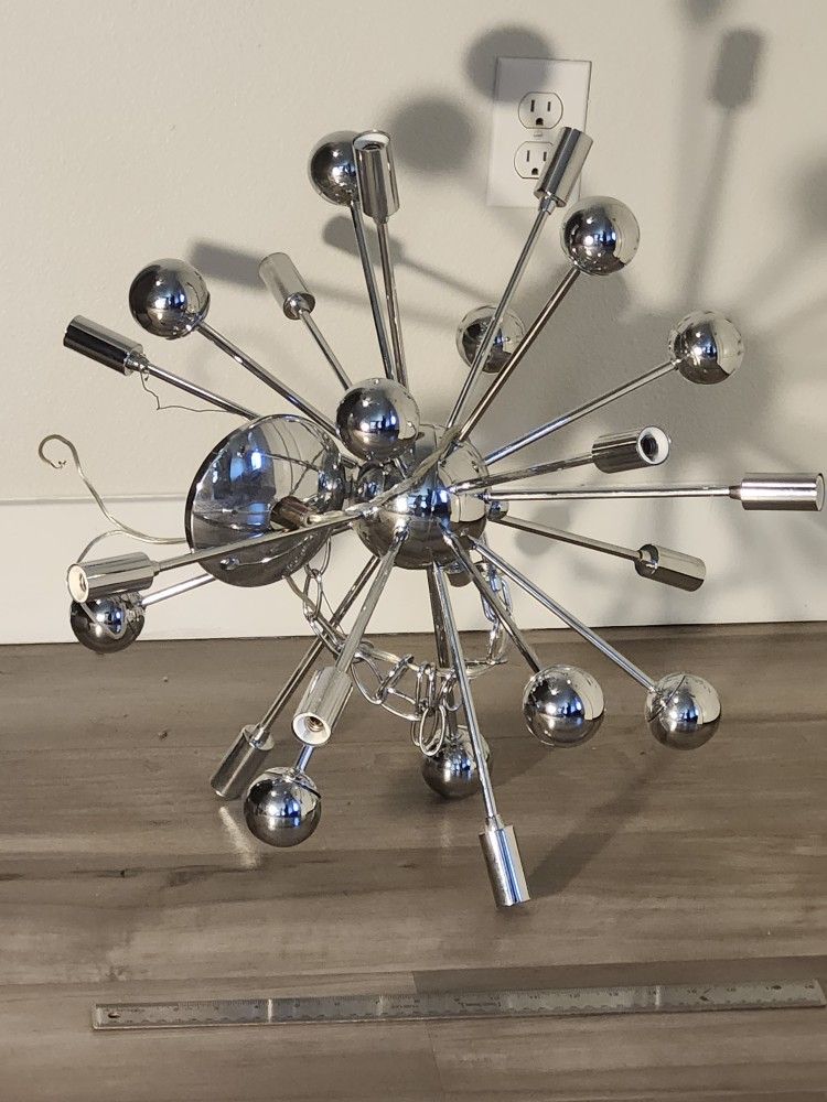 Vintage Mid Century Modern Chrome Sputnik Chandelier