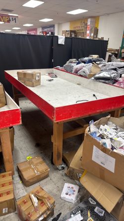 Custom wooden table with wheels many available