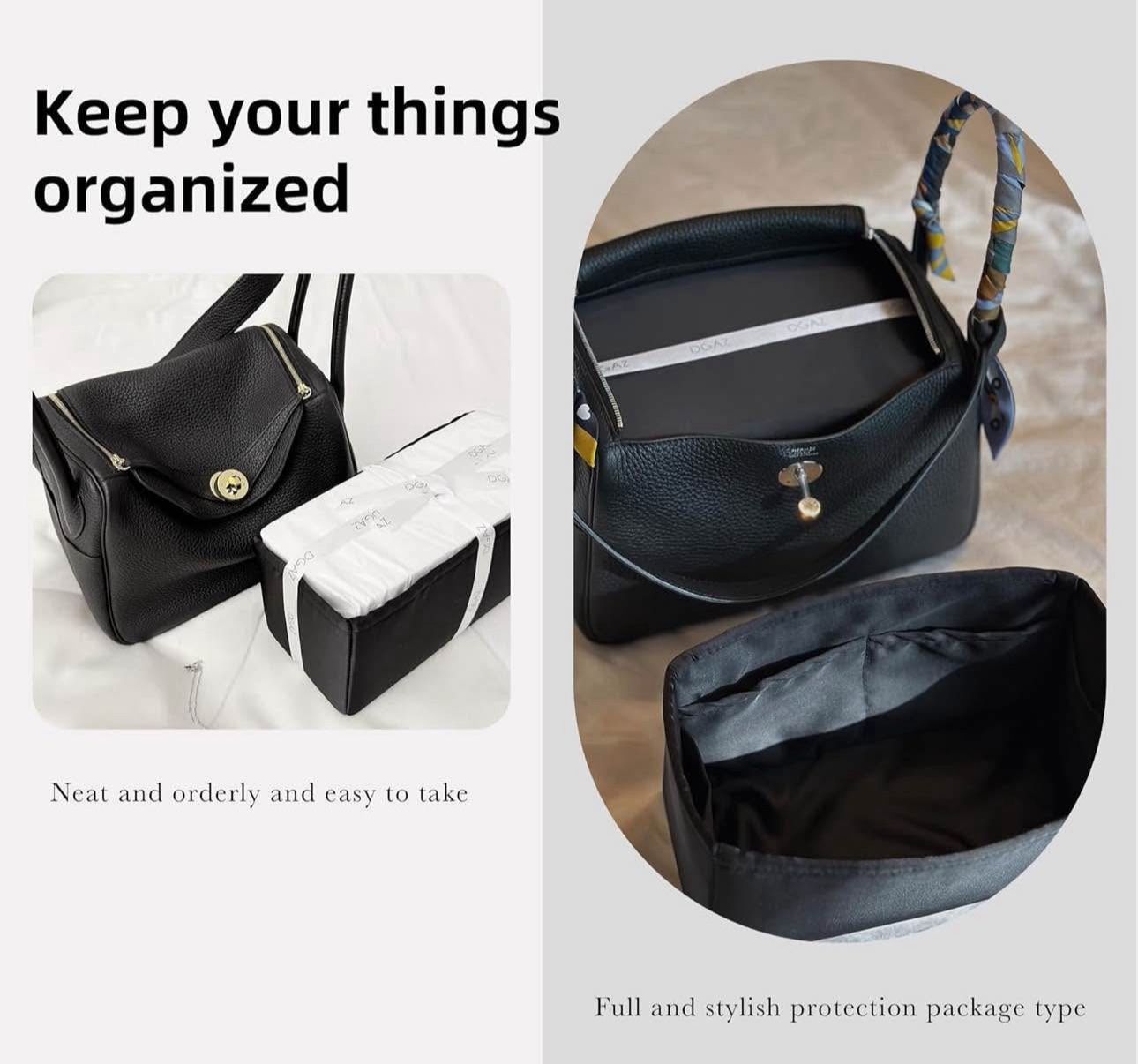 New: DGAZ Purse Organizer Insert，Silk Bag Organizer Luxury Handbag & Tote Shaper (Lindy 26)