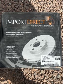 2 PREMIUM COATED BRAKE ROTORS & 1 PREMIUM BRAKE PADS