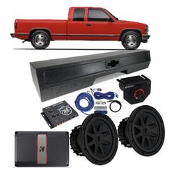 SILVERADO OR SIERRA OBS EXTENDED CAB FULL BASS PACKAGE KICKER AUDIO INSTALLED