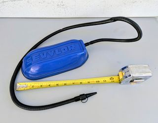 Foot pump - For various blow up devices, Beach balls, rafts, inflatable beds etc... That's a good quality pump. • camping supplies, party supplies, ou