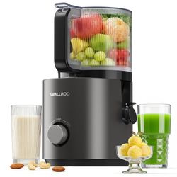 SMALLHOO  Cold Press Juicer Machines With 6.5" Large Feed Chute, Juicer For Whole Vegetables & Fruits, High Juice Yield (Black)
