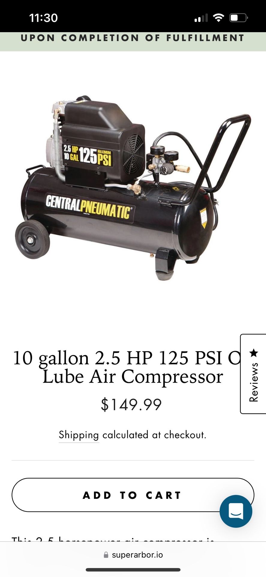 Central Pneumatic Compressor