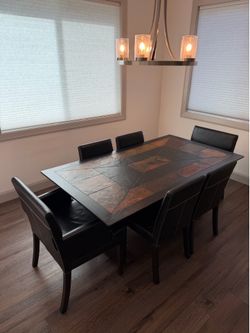 Scandinavian Modern dining room table and chairs