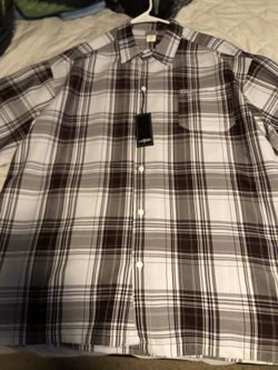 Button Up Shirt Burgundy & White