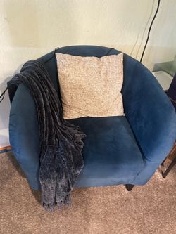 Blue Microfiber Accent Chair