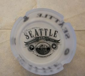 Seattle  Frosted Glass Ashtray