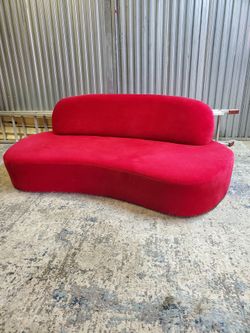 Red Velvet Sofa