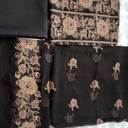 Pure Chiffon Unstitch 3pc Suit 