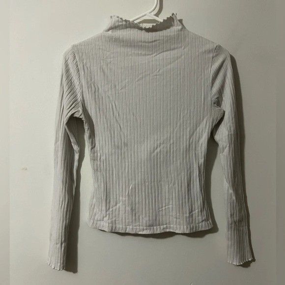 White Turtleneck Cowlneck Long Sleeve