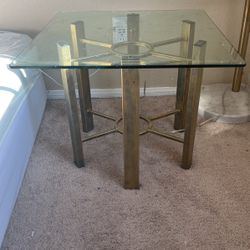 Teal/Gold Rustic Nightstand Tables