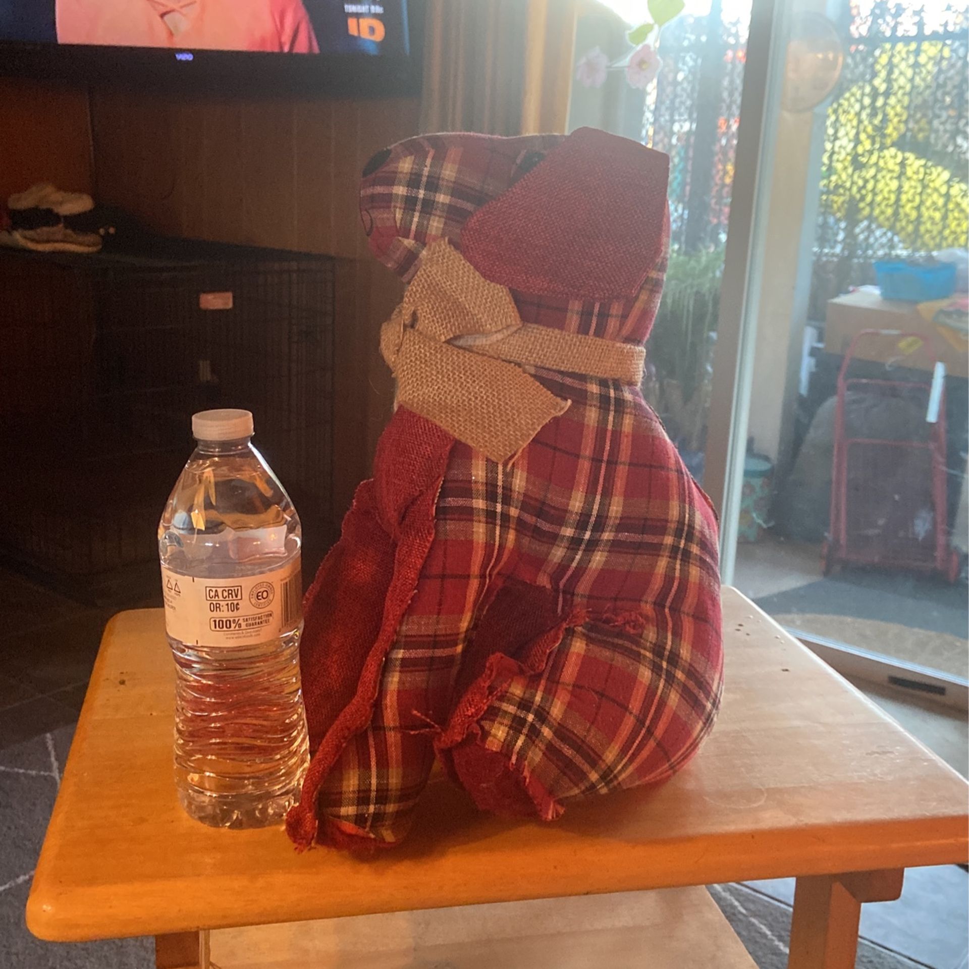 Weighted Xmas Plaid Door Stop. So Cute 13”x10”