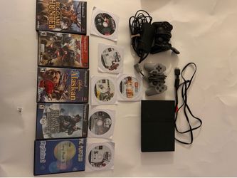 Sony PlayStation 2 Slim Console Bundle w/ 2 Controllers,  Cords & Games