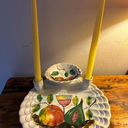 Adorno Biscuit Candelabros Italiano 1865 Muy Antiguo 