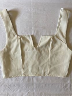 Cream Ribbed Crop Top