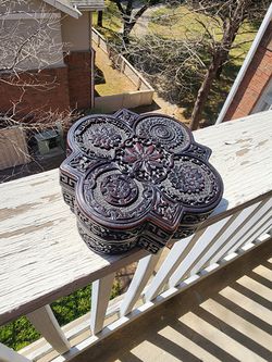 Gorgeous Carved Wooden Decorative Box / Trinket Container