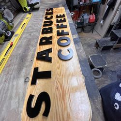 Handmade Starbucks, Coffee Sign