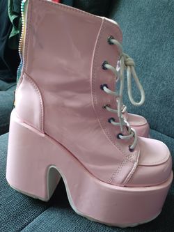 Demonia Iridescent Platform Boots Size 8.5