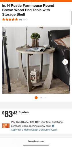 Cozayh Rustic Farmhouse Round End Table