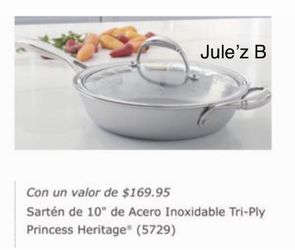 Princess House Sartén De 10” Tri-ly Nuevos En su Caja