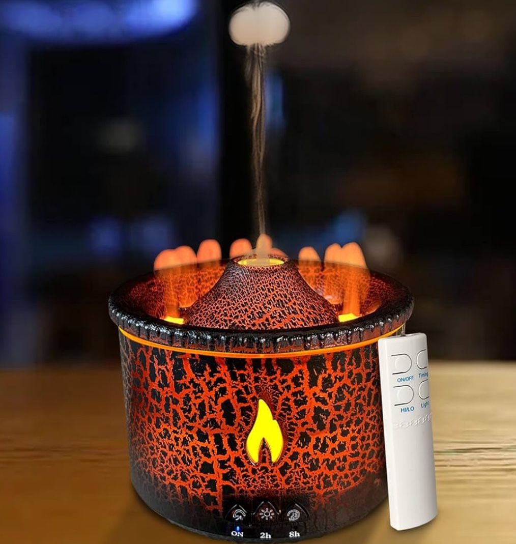 Essential Oil Diffuser Humidifier Aromatherapy Diffuser 300Ml Volcano with flame