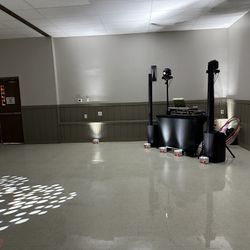 (8) Rockville 6rf Battery Uplight’s With Charging Case 