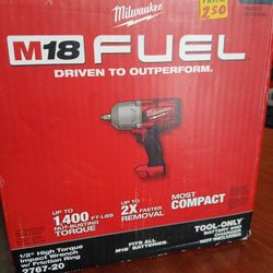 Milwaukee New 1/2" High Torque Impact Wrench 18M Fuel - 3 Speeds 