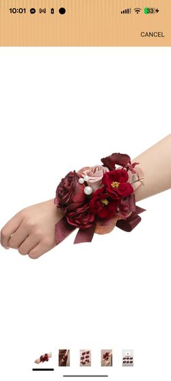 Ling's moment 6pcs Wedding Wrist Corsage Artificial Flowers, Girl/Mother Homecoming Prom Corsages Wristlet Décor, etc. Burgundy Dusty Rose
Artificial