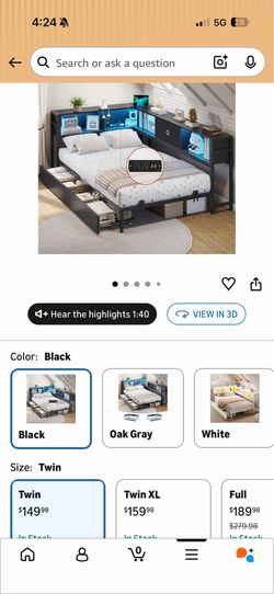 Prebuilt Twin Size Corner Bed Frame