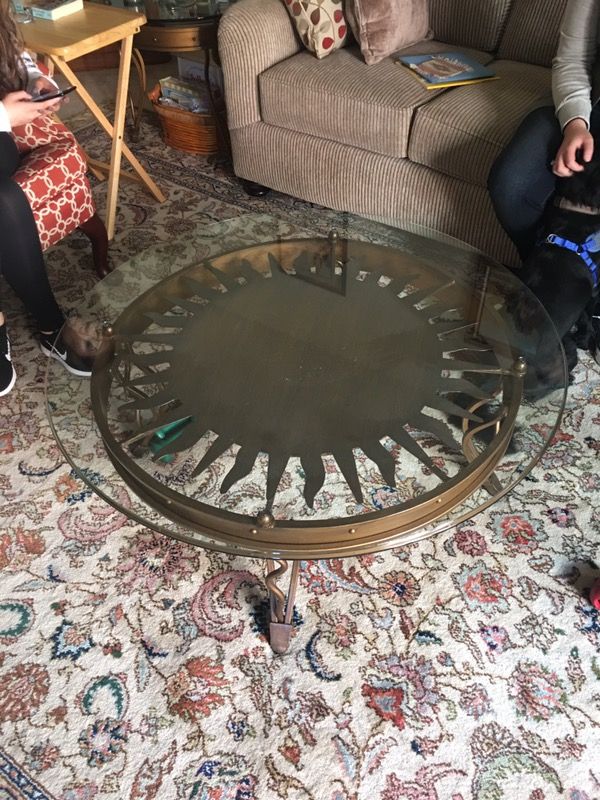 Glass sun and moon coffee and end table! Both are in great condition