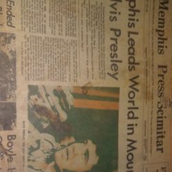 Memphis Press Scimitar: Elvis Presley death Edition 