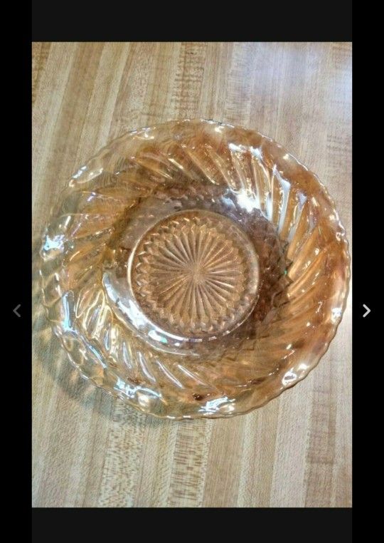 Depression Orange Gold Pearlescent Ruffled Candy Bowl