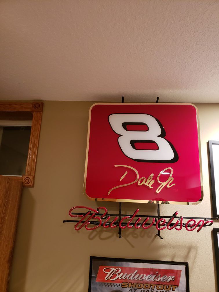 Dale Jr. Neon Budweiser sign