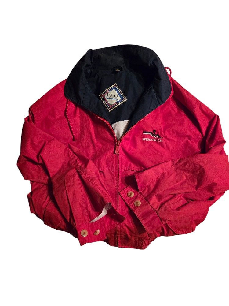 vintage GEAR for sports red Pebble Beach golf jacket sz adult mens small