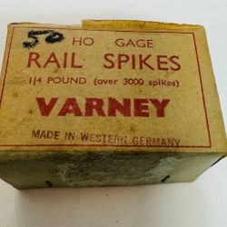 Varney HO Scale Train Rail Spikes - Unopened box - 1/4 lb - over 3000 spikes $15 AS IS 