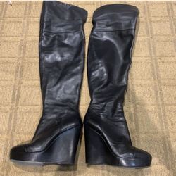 Real Leather Boots Knee-High
