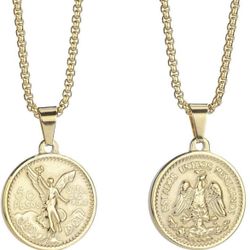 Boutique 50 Pesos Pendant Necklace Men Coin Jewelry  