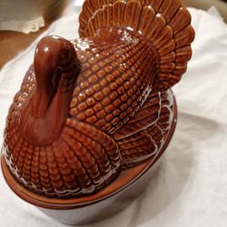 Thanksgiving Turkey Covered Dish Vintage World Market