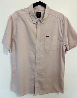 Men's RVCA Short Sleeve Button Down Shirt Size L,