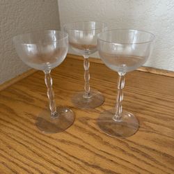 Vintage Coup Glassware x 3