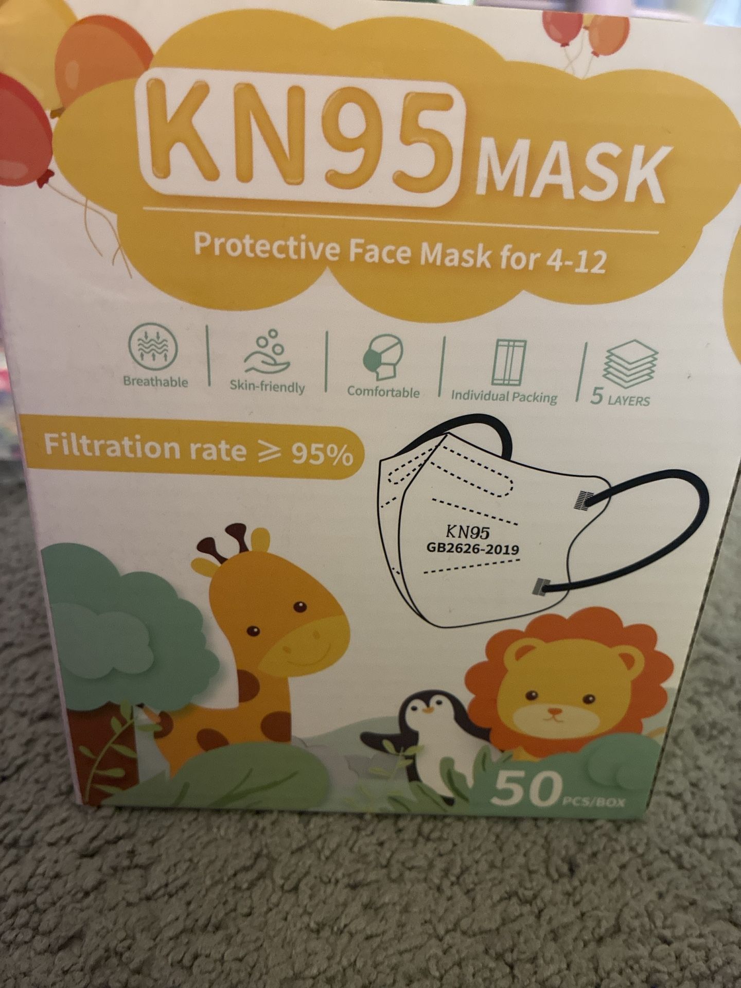 KN95 Kids Face Masks 4-12 Years Old