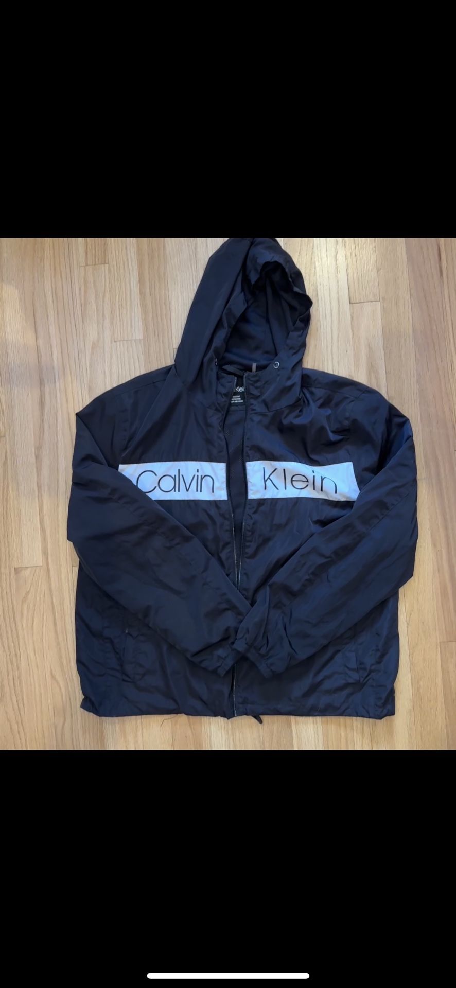 Calvin Klein Men’s Jacket Windbreaker Black and White Size L